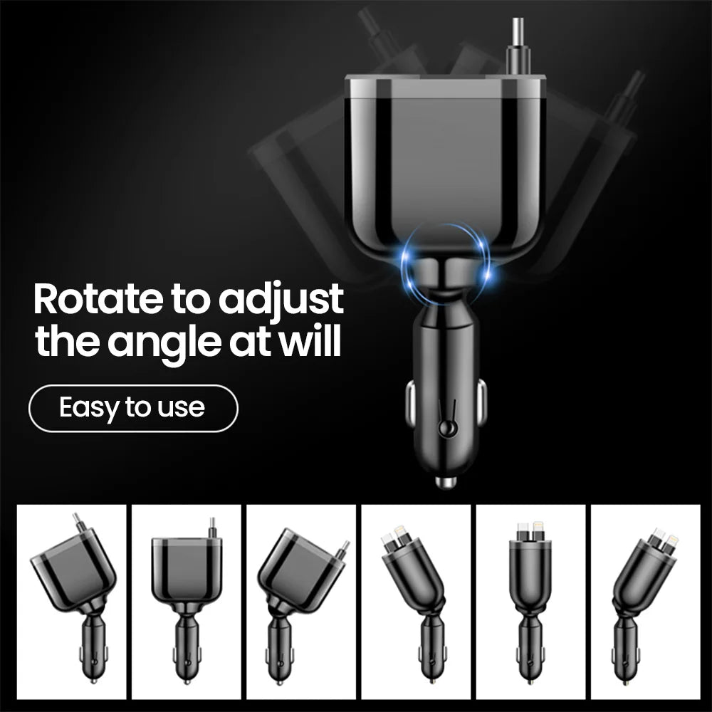 Retractable Fast Charging Car Charger (120W)